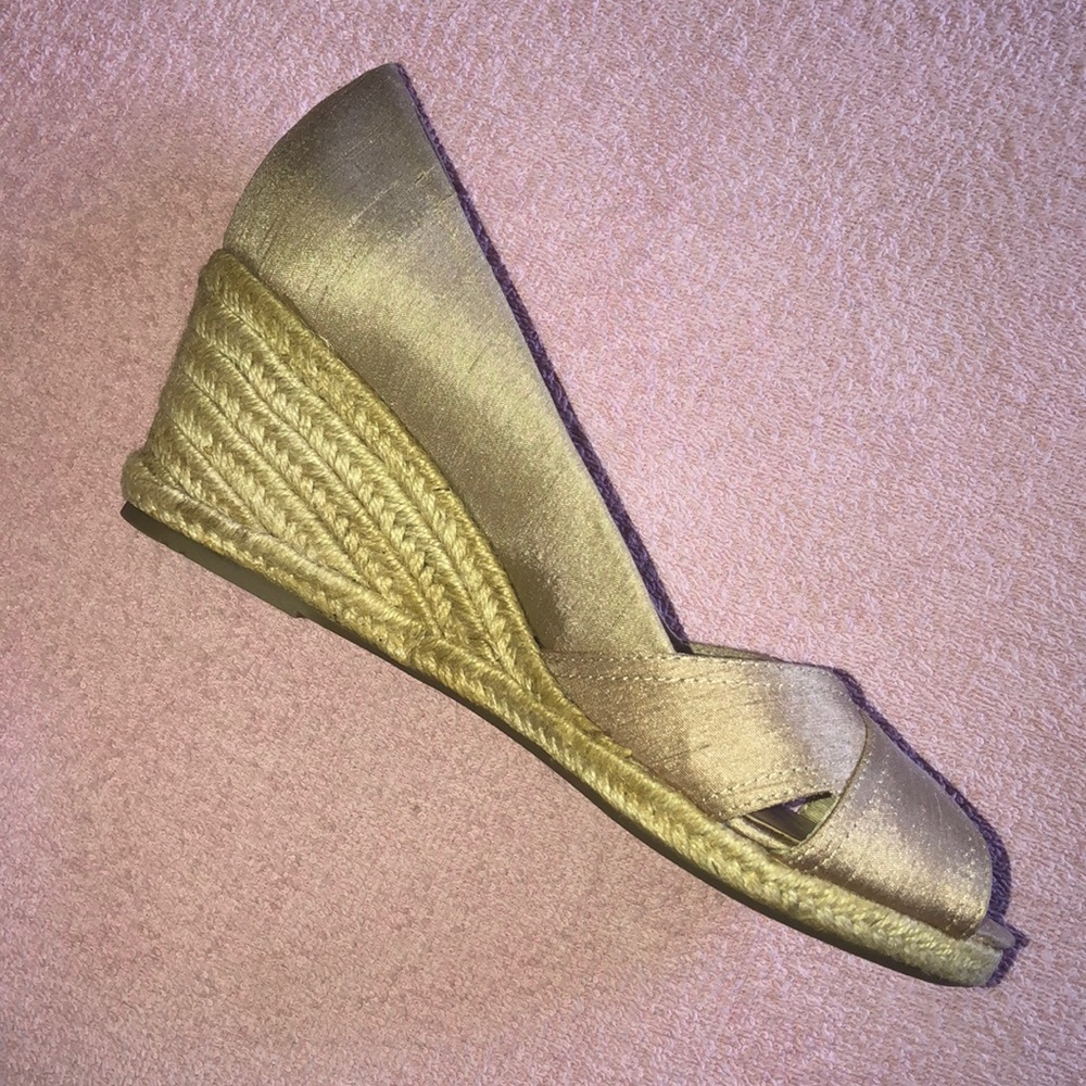 🔴 Liz Claiborne wedge shoes natural Beige # X - Picture 5 of 8
